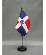 Dominican Republic Mini 4&quot;x6&quot; Desk Stick Flag, With Black Plastic Stand - $12.47 CAD