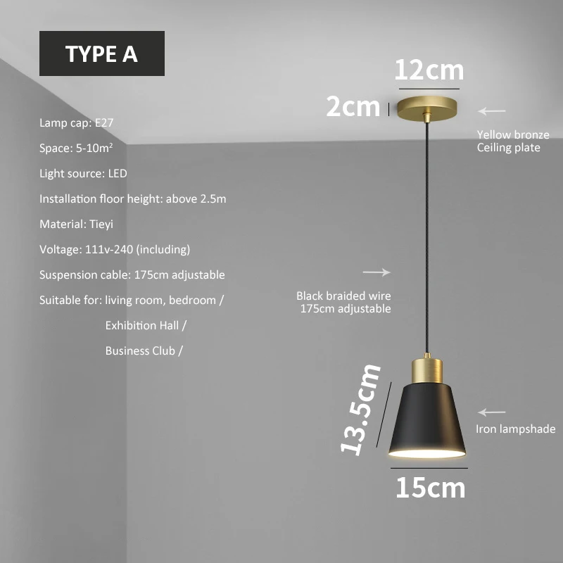   Pendant Light room side Lamp  Single Head Creative Long Line Small Hanging Lam - £203.43 GBP