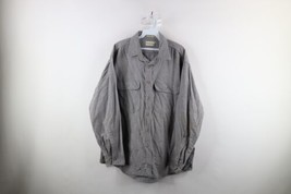 Vtg 90s Streetwear Mens XL Distressed Moleskin Chamois Cloth Button Shir... - £35.57 GBP