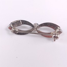 Vintage Pin Brooch Marcasite Bow Infinity Silver Plate W Germany Women&#39;s... - £11.84 GBP