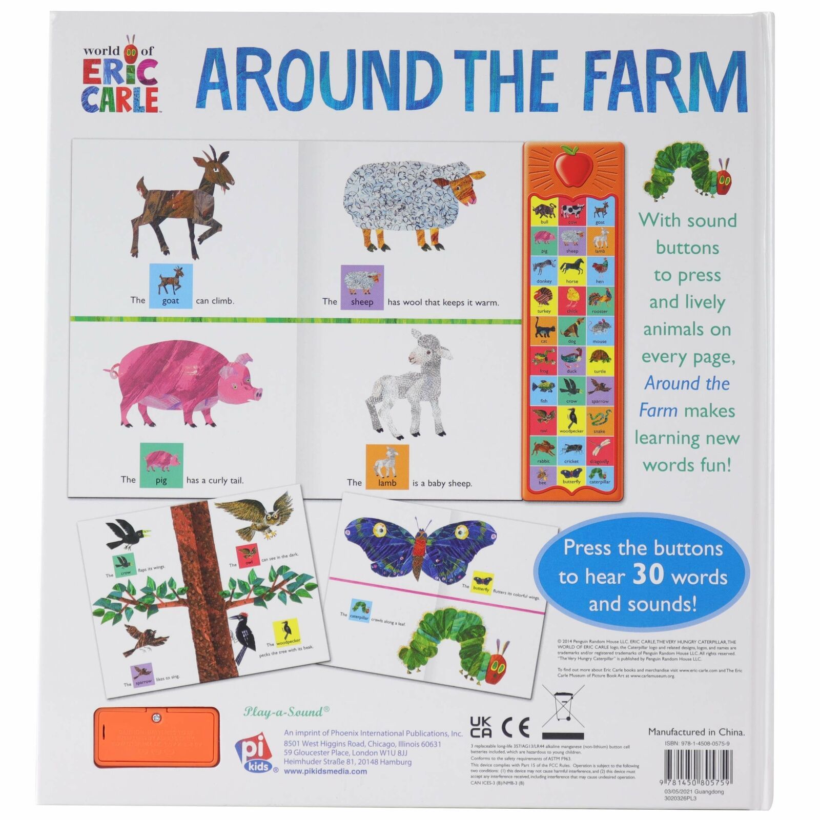 World of Eric Carle, Around the Farm Animal 30-Button Sound Book (LOC 404 CR-8) Item image 3