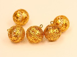 1 pcs 18k gold filigree ball bead charm  #b4 - £90.38 GBP