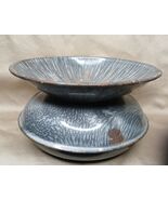 Vntage Graniteware Gray and White Enamel Spittoon - $459.19 MXN