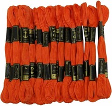 Anchor Stranded Cotton Threads Hand Embroidery Floss Cross Stitch Thread Orange - £9.97 GBP