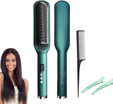 Hair Straightener Brush Straightening Curler Hot Comb Electric Adjustable Heat - £31.84 GBP