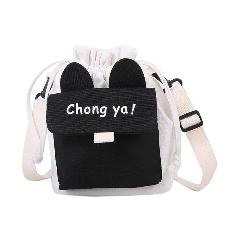Canvas Bucket Bags Women New Korean Version Shoulder Bag Fashionable Multi-funct - £19.02 GBP