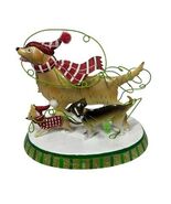 Pier 1 Christmas Metal Dog Figurine Wine Charm Holder NO WINE CHARMS 8.5... - $32.05 CAD