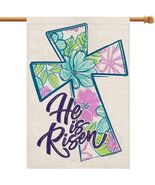 He is Risen Cross Easter Garden Flag 12x18 Inch Double Sided Outdoor Decor - $139.46 MXN