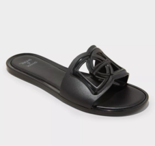 Shade &amp; Shore Women&#39;s Black Dove Cut Out Slide Sandals 7 or 9 New w Tags - $185.66 MXN
