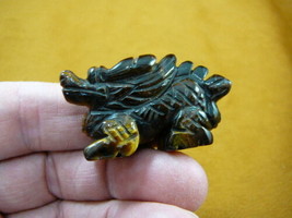 (Y-DRA-CDW-553) little Brown winged Chinese Dragon MYTHICAL carving gems... - $14.01