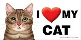 I (Heart) Love my CAT Brown Tabby Full Color Car Fridge Magnet 4x8 Water... - $6.76