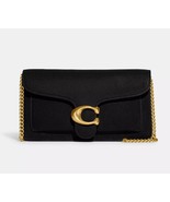 Coach Tabby Chain Leather Clutch Crossbody - Black/Brass CE772 - $5,133.23 MXN