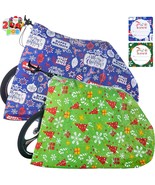 2 pcs Christmas Bike Jumbo Gift Bags 72 x 60 with Presents Tags Green Bl... - $36.72