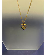 Vintage costume jewelry small open heart pendant necklace - $19.75
