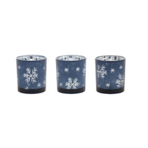 Frosted Votive Candle Holder with Snowflake Design (Set of 3) - $973.65 MXN