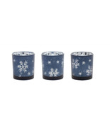 Frosted Votive Candle Holder with Snowflake Design (Set of 3) - €44,23 EUR