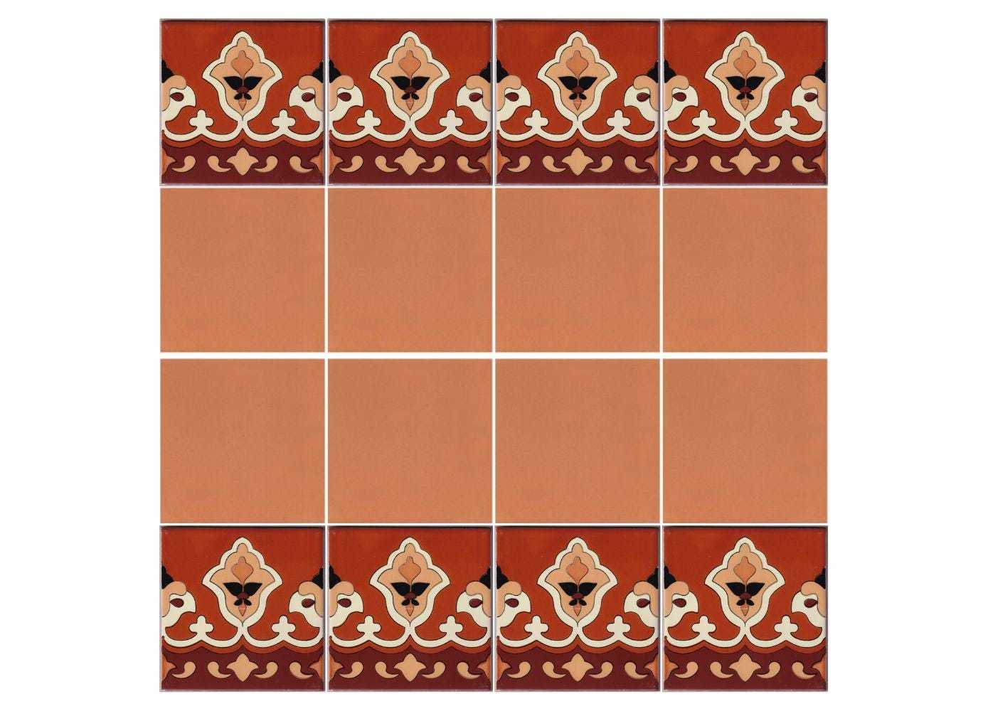 Mexican Talavera Ceramic Tiles Border Handcrafted - Raman - (you select ... - $199.00