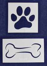 EXTRA Large Dog Bone - Paw Print Stencils -Mylar 2 Pieces of 14 Mil - Painting / - £23.46 GBP