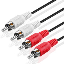 2Rca Stereo Audio Cable 6Ft Dual Composite Rca Av Sound Plug Jack Wire Cord - £12.59 GBP