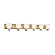 Livex Springfield 6 Light Vanity Light In Antique Brass - $8,266.90 MXN