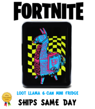  FORTNITE Loot Llama 6 Can Mini Fridge w/ Shelf LED Interior Drinks Snac... - $32.48