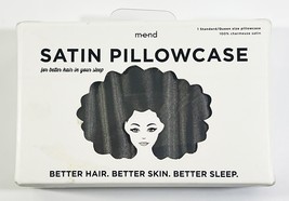 Mend Satin Pillowcase 1 Standard/Queen Size Gray NEW - $12.86