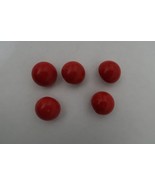 11/16&quot; 5 pcs red half dome shiny red plastic buttons - shank - £2.73 GBP