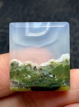 East Java Green Moss Agate Rectangle Cabochon 23x20.5x5 mm - £43.25 GBP