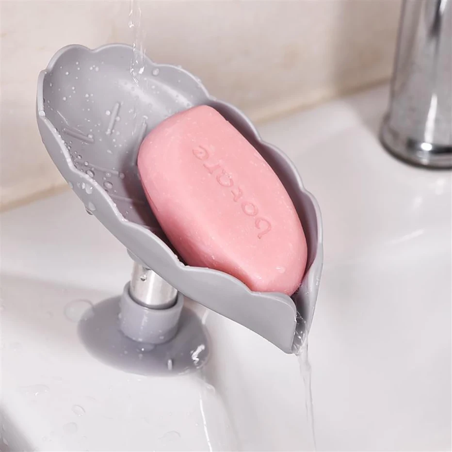 House Home 1set Leaf Shape Soap Box Drain Soap Holder Box Bathroom Accessories T - £19.95 GBP