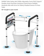 SAMINI Toilet Safety Rail 350lbs Adjustable Frame Rails Support Handles ... - $735.90 MXN