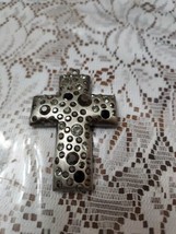 Shiny Rhinestone and Pewter  CROSS Pendant For Necklace 3&quot; Chain Not Inc... - $281.17 MXN