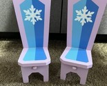 2 Kidkraft Disney Princess Frozen Dollhouse Castle Wooden Throne chairs ... - £23.64 GBP