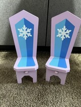 2 Kidkraft Disney Princess Frozen Dollhouse Castle Wooden Throne chairs lot set - £23.42 GBP