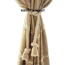 DECORATIVE CURTAIN TIEBACK COTTON CORD ROPE FOR RUSTIC ROOMS BY NAUTICAL... - $58.41
