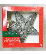 Kurt Adler 10-Inch Silver Star Treetop w/ 20 Mini UL Lights~Christmas Tr... - £16.76 GBP