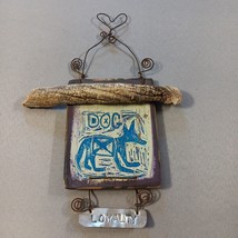 Wooden Plaque Folk Art Dog Loyalty  INDIGO PASSAGE Hanging Primitive Rus... - $22.93 CAD