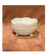 Vintage Mid-Century, Indiana Diamond Cut, Scalloped Rim, Milk Glass Foot... - $32.49 CAD