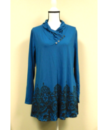 Gaharu Women&#39;s Teal Long Sleeve Polyester Blend Shirt Top XXL  New with ... - £19.82 GBP