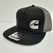 Cummins Flat Bill OTTO Embroidered Baseball Cap Hat Black Trucker Mesh Snap - £15.56 GBP