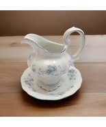 Johann Haviland Bavaria Germany Blue Garland CREAMER Platinum Saucer Vin... - $339.57 MXN