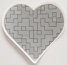 Black and White Geometric Pattern Design Heart Shaped Sticker Decal Beautiful - £1.83 GBP