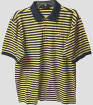 $9.99 Masters Collection Blue Yellow Stripes Golf Augusta Hong Kong Polo Shirt M - £7.40 GBP