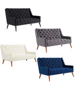 Velvet Love Seat Banquette Antique Nickel Nail Head Trim Black, Gray, Iv... - €473,76 EUR+