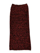 Vintage Knit Pencil Midi Skirt, Size XS, Red/Black, Elastic Waist - $9.88