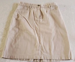 NWT Christopher Banks Beige Chino Cotton Skirt Size 4 - $276.60 MXN