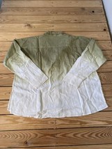 J Jason Wu NWOT Women’s Dip Dye Linen Button Front shirt Size L Olive BD - £15.49 GBP