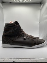 True Religion Mens Brown Leather High Top Lace Up Sneakers Size 11 Shoes  - $49.49