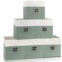 13X13X13 Inch Storage Cube Bins, Large Foldable Fabric Linen Cube Storag... - £62.46 GBP