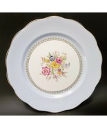 Royal Albert Crown China Porcelain Plate England Blue Roses Flowers Vintage - £9.40 GBP