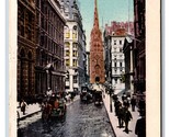 Wall Street View Trinity Church New York City NY NYC UDB Postcard U20 - $2.63